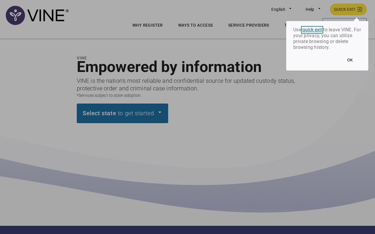 VINELink Illinois custody search controls for Fayette County