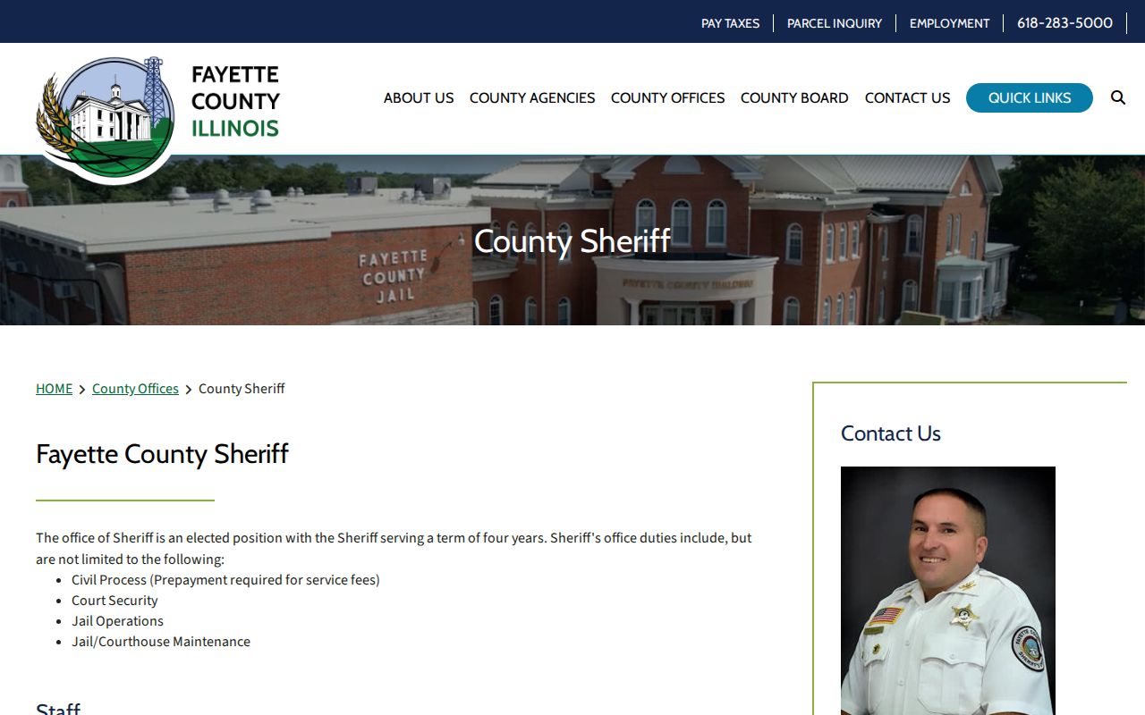 Official Fayette County Sheriff and Jail contact and records page