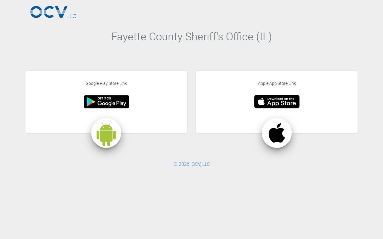 Official Fayette County Sheriff Department App landing page