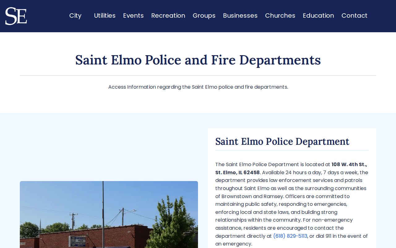 Official St. Elmo Police page documenting patrol coverage that includes Ramsey